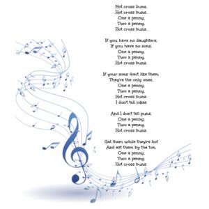 Hot Cross Buns Song - Custom Tea Towel - Tea Towel Design