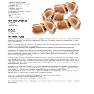 Hot Cross Buns Recipe - Personalised Custom Tea Towel  - Tea Towel Design
