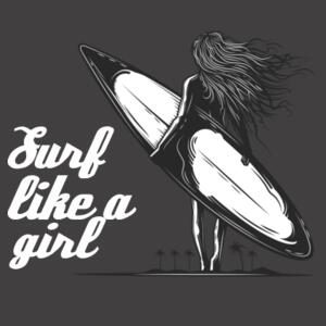 Surf like a girl 2 - Womens Faded Tee Design
