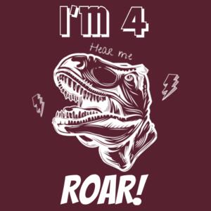 I'm 4 hear me roar - Kids Outline Tee Design
