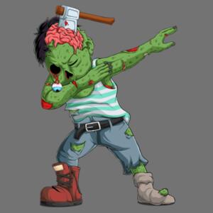 Dabbing Zombie - Kids Outline Tee Design