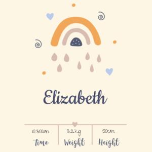 Baby Announcement - Rainbow - Canvas Flag Design