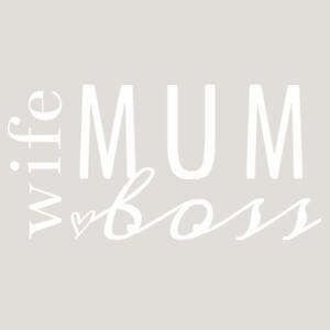 Wife. Mum. Boss. - AS Colour Womens Faded Relax Hood Design