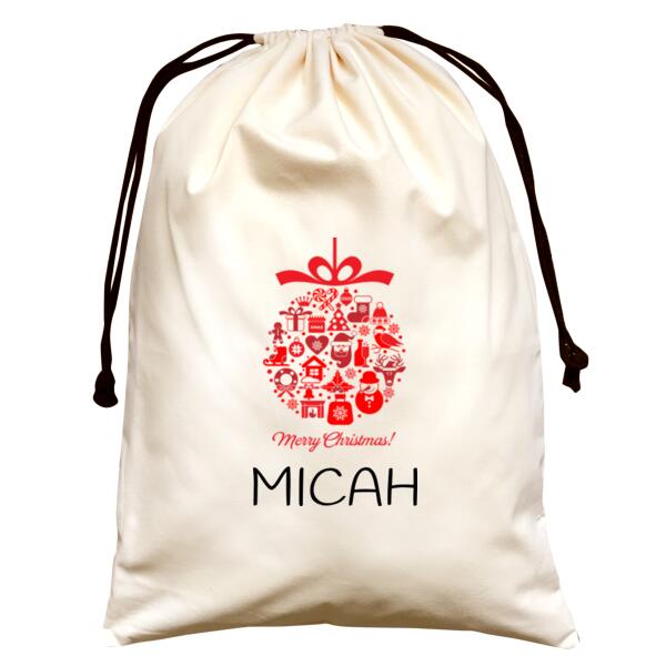 Christmas Bauble - Large Natural Canvas Santa Sack Thumbnail