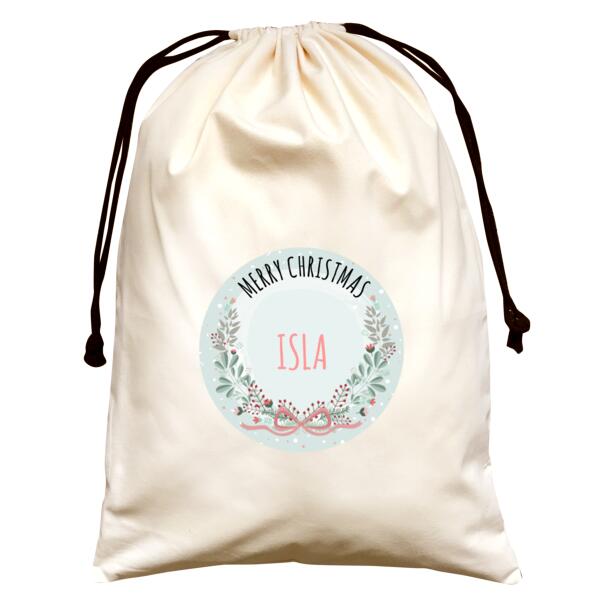 Vintage Floral - Large Natural Canvas Santa Sack Thumbnail