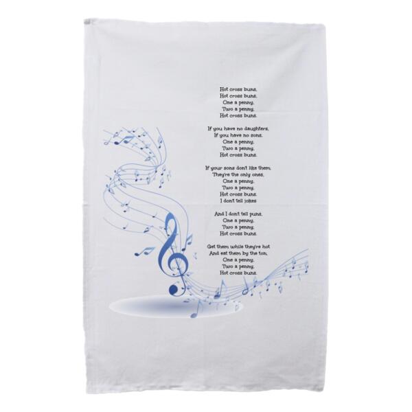 Hot Cross Buns Song - Custom Tea Towel - Tea Towel Thumbnail