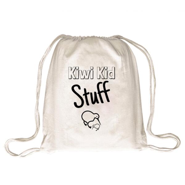 Kiwi Kid Stuff - Custom Tote Bag - Drawstring Backpack Thumbnail