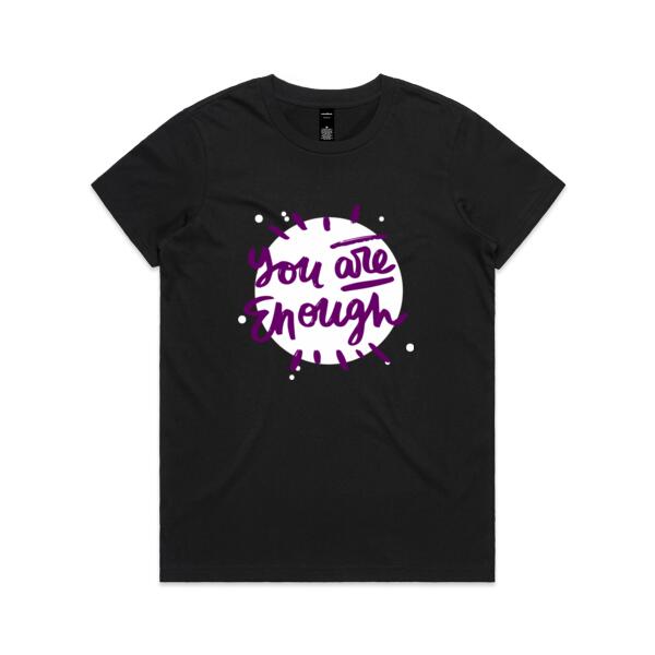 You Are Enough - Motivational Custom T Shirt - Womens Maple Tee Thumbnail