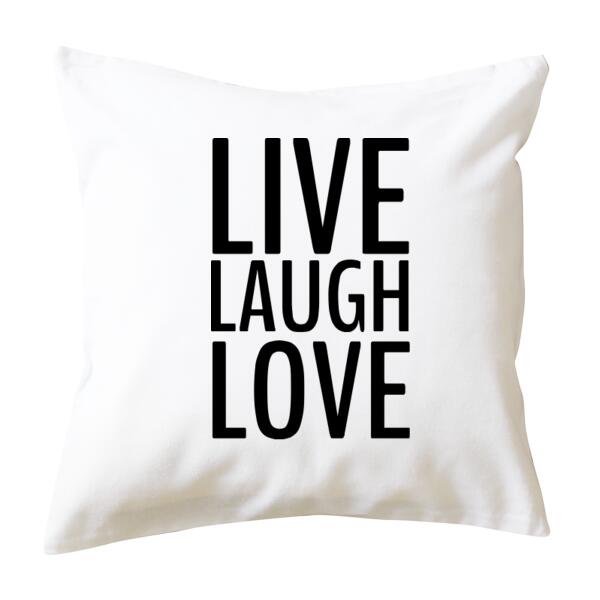Live, Laugh, Love - Custom Personalised Cushion Cover - Cushion cover Thumbnail