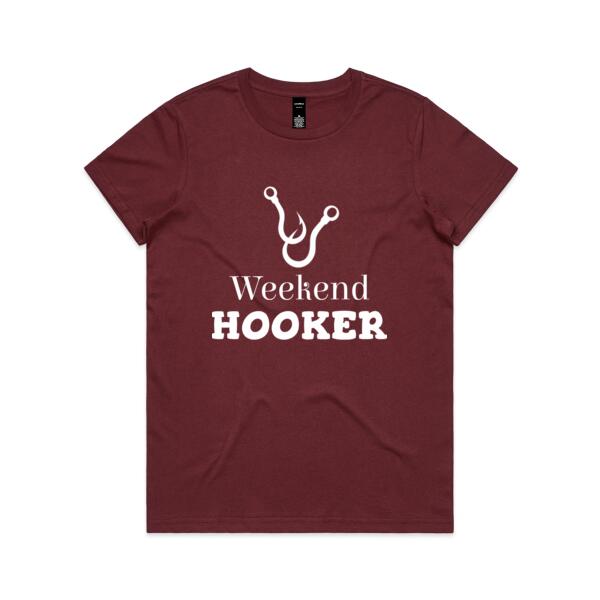 Weekend Hooker - Custom Personalised Womens T Shirt - Womens Maple Tee Thumbnail