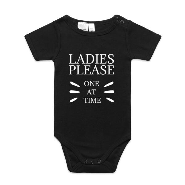 Ladies Please. One At A Time. Custom Personalised Onsie - Mini-Me One-Piece Thumbnail