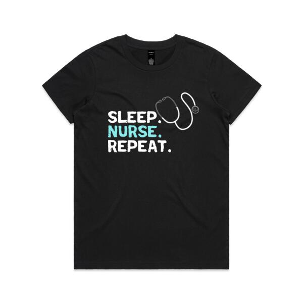 Eat. Sleep. Nurse. Repeat  - Womens Maple Tee Thumbnail