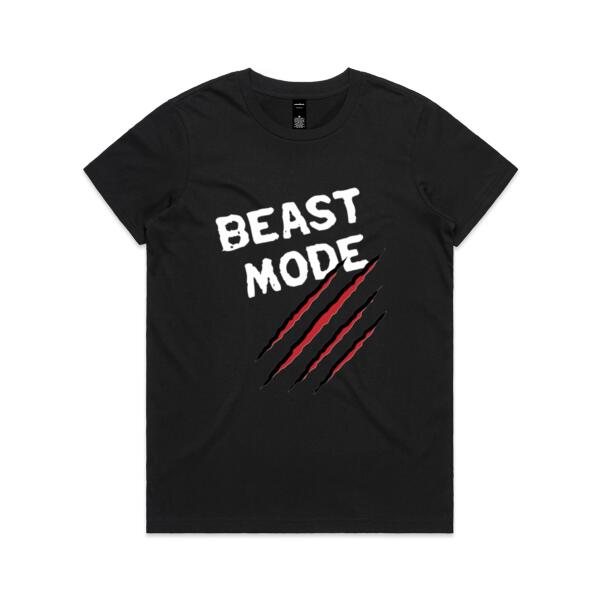 Beast Mode - Custom Personalised Fitness T Shirt - Womens Maple Tee Thumbnail