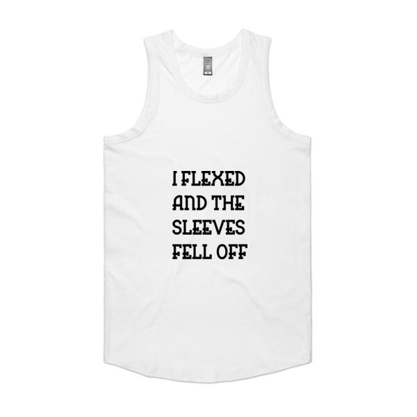 I Flexed And The Sleeves Fell Off - Custom Personalised Fitness Singlet - Mens Authentic Singlet Thumbnail