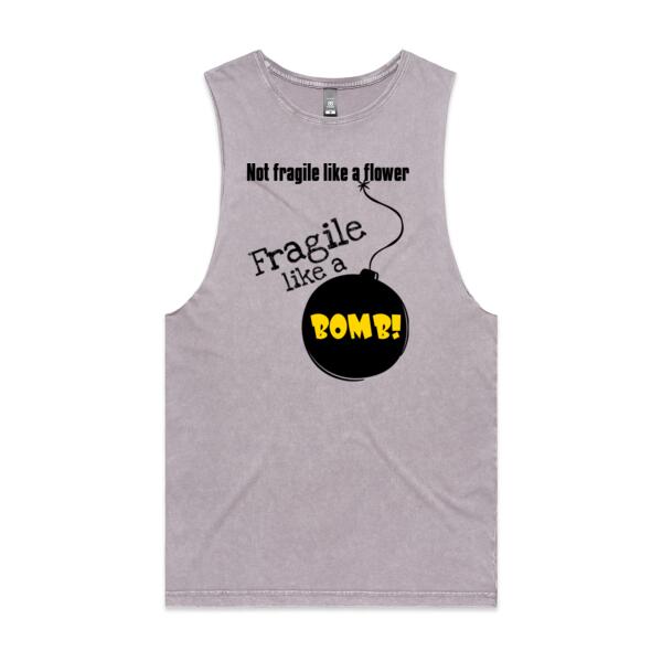Not fragile like a flower. Fragile like a bomb! - Unisex Stone Wash Barnard Tank Thumbnail
