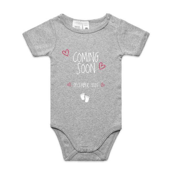 Coming Soon - Baby Announcement  - AS Colour Organic Infant Mini-Me One-Piece Thumbnail