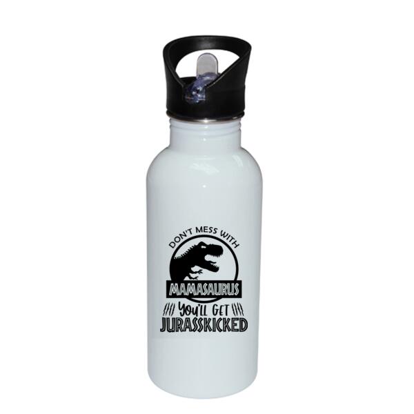 Don't Mess With Mamasaurus - Stainless Bottle with Straw Top Thumbnail