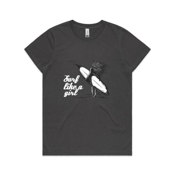 Surf like a girl 2 - Womens Faded Tee Thumbnail