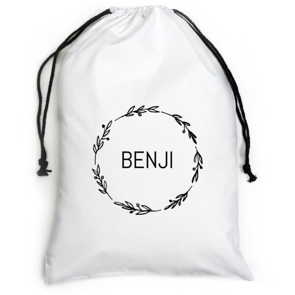 Simple Wreath - Large White Canvas Santa Sack Thumbnail