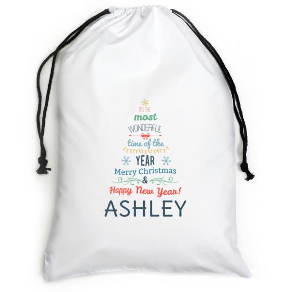 Christmas Tree  - Large White Canvas Santa Sack Thumbnail