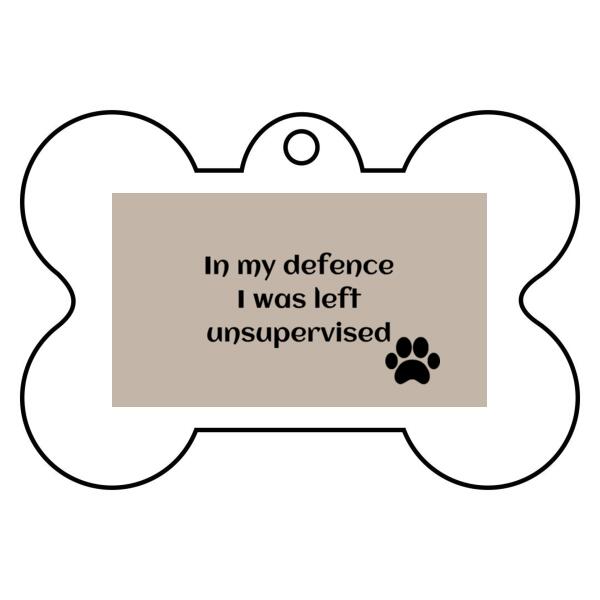 In my defence Pet Tag - Pet Tag Bone Thumbnail