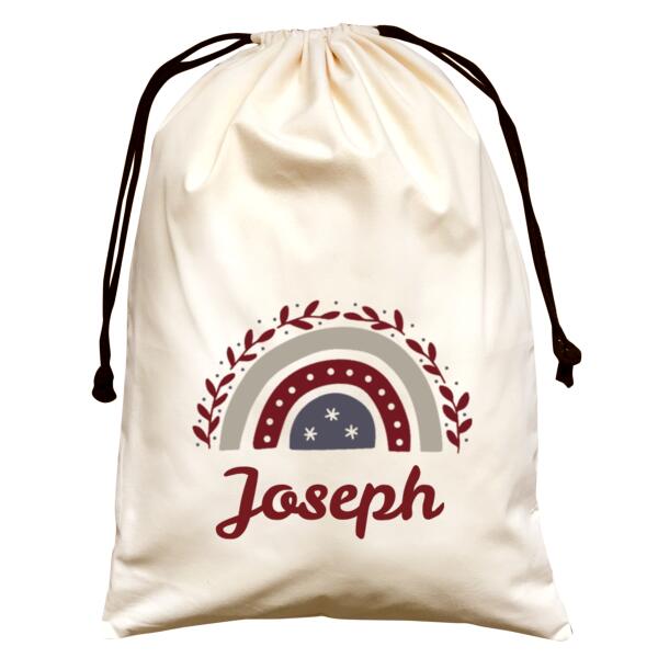 Rainbow Christmas - Large Natural Canvas Santa Sack Thumbnail